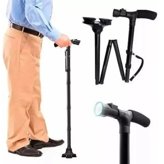 Baston Ortopedico Trusty Cane Con Linterna Luz Led Plegable