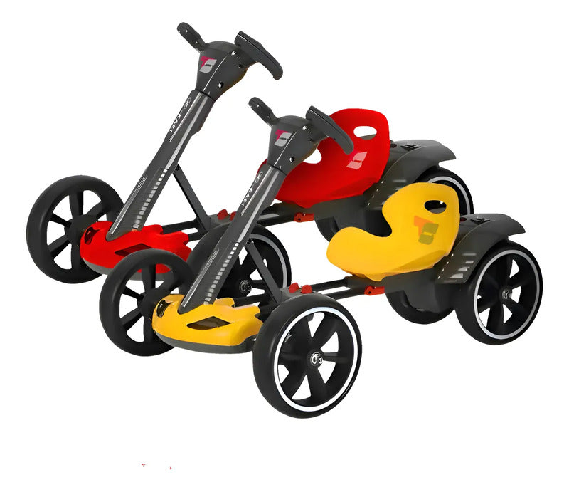 Carrito Zebbris Electrico Plegable Go Kart Colores Para Niño Rojo y Negro