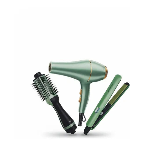 Combo 3 en 1 Aguacate, Cepillo Secador+ Plancha + Secador