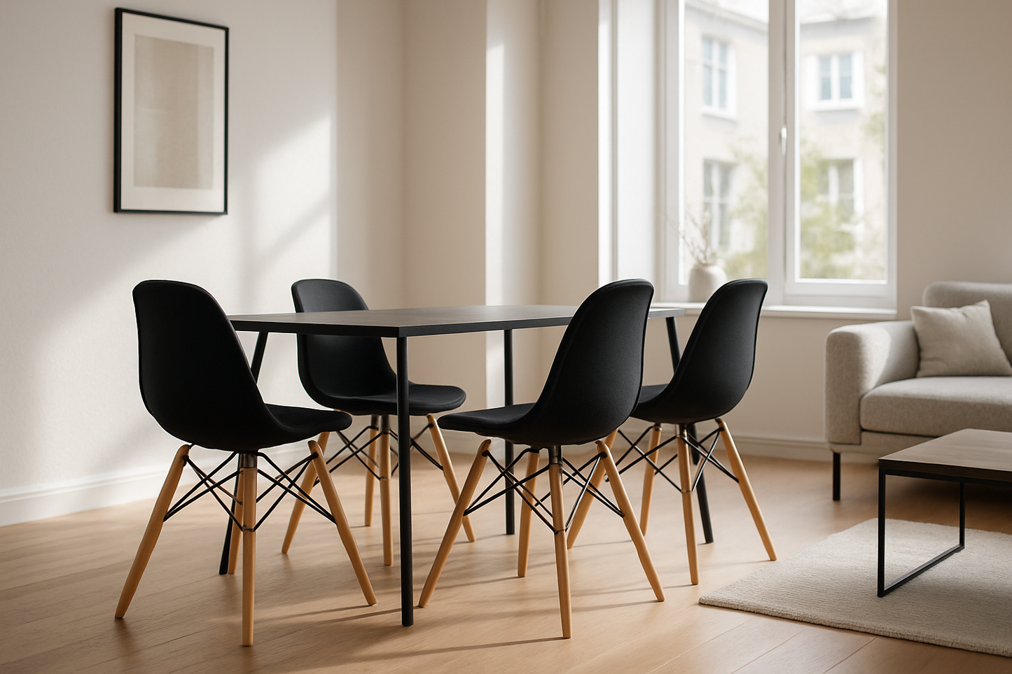 Kit de sillas X4 tipo Eames Para comedor , oficina y decoracion
