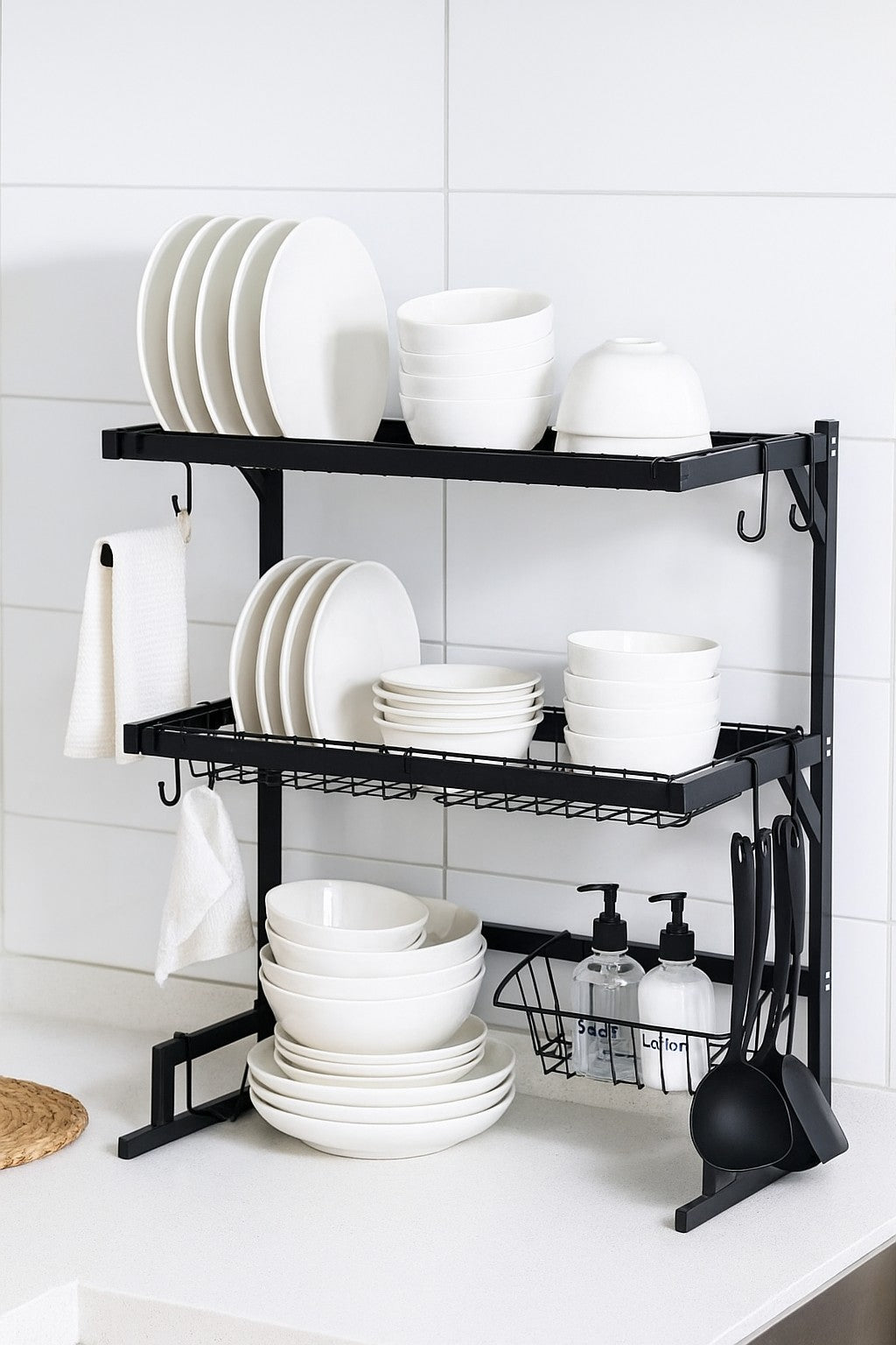 Seca Plato Acero Inoxidable 65cm Escurridor 2 Pisos