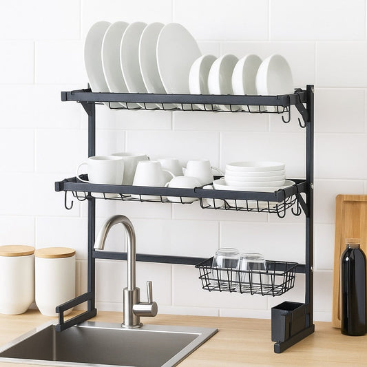 Seca Plato Acero Inoxidable 65cm Escurridor 2 Pisos