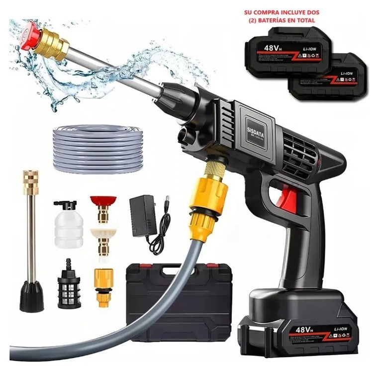 Tomtary Gn-848 Hidrolavadoras Inalámbrica Pistola De Lavado Alta Presión Color Negro