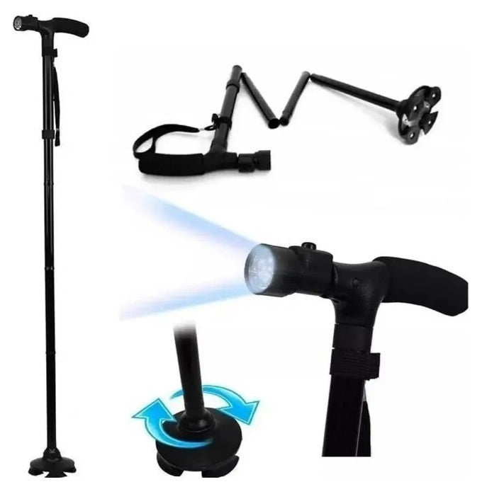 Baston Ortopedico Trusty Cane Con Linterna Luz Led Plegable