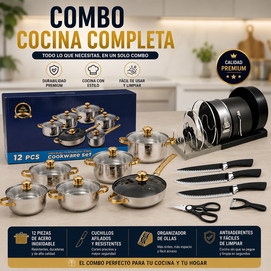 Combo juego de ollas 12 piezas + obsequios
