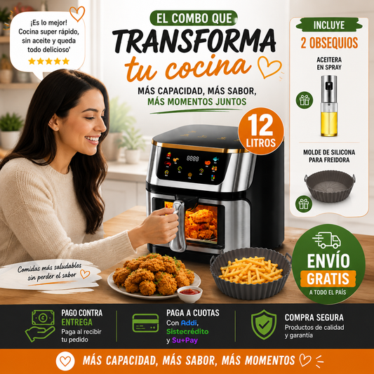 Combo Freidora 12 Litros Clickhome + obsequios