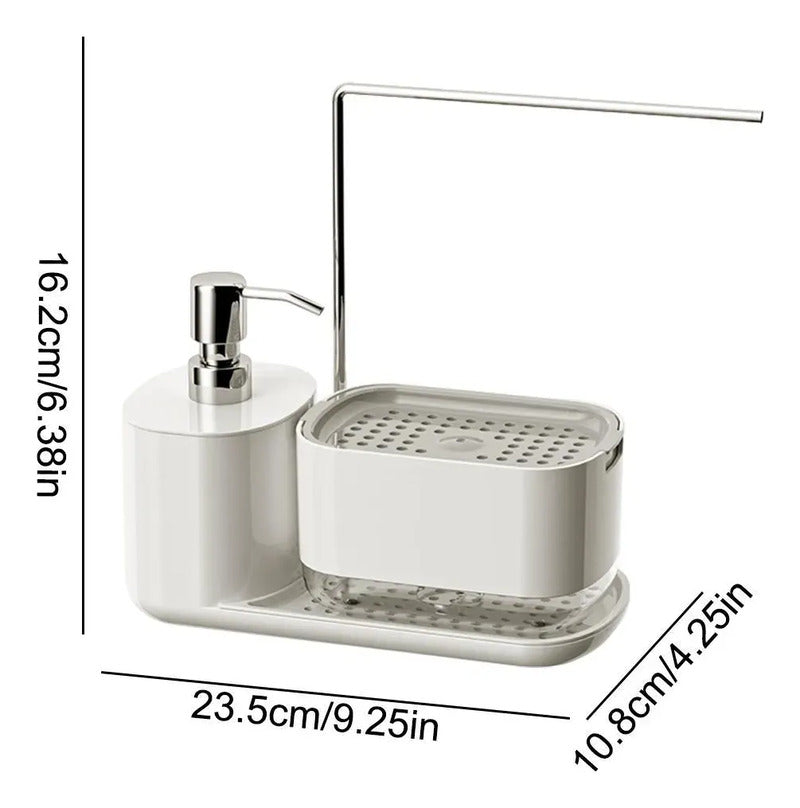 Dispensador Zebbris De Jabón Y Organizador Cocina /baño - Blanco