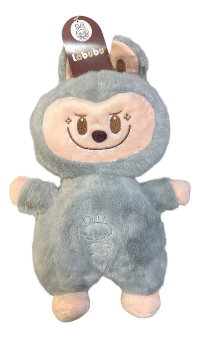 Combo Zebbris 3 En 1 Labubu Respira Llavero+lego+peluche - Gris