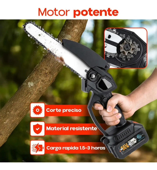 Minisierra eléctrica portátil recargable con 2 baterías de 48 V