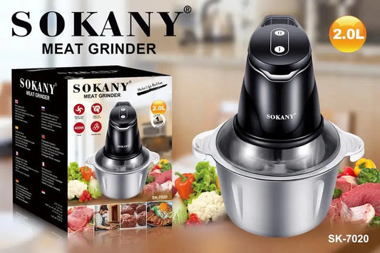 Picadora Eléctrica Sokany Sk-7020 Procesador De Alimentos Color Plateado