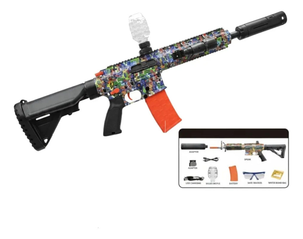 Rifle Zebbris De Hidrogel Juguete M416 Con Luz Y Humo