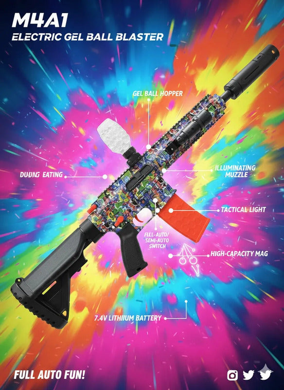 Rifle Zebbris De Hidrogel Juguete M416 Con Luz Y Humo