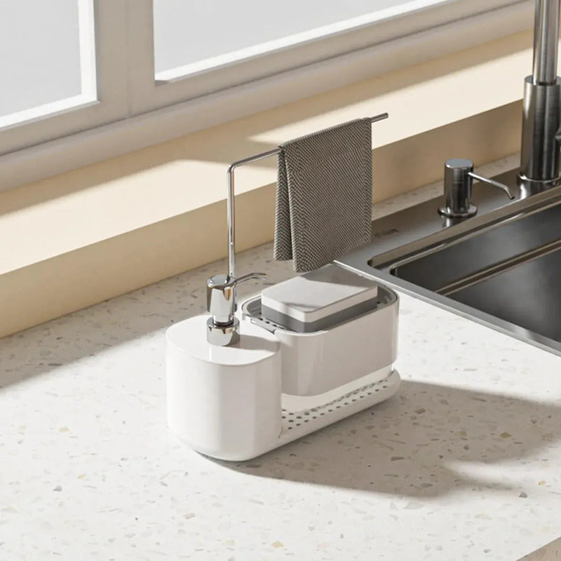 Dispensador Zebbris De Jabón Y Organizador Cocina /baño - Blanco