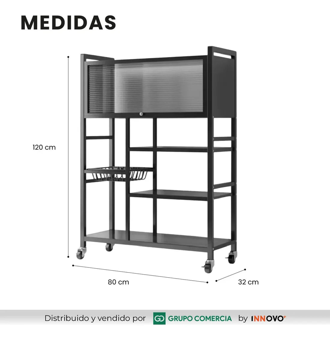 Organizador De Cocina Multiusos Premium Estante Con Puerta Metalico