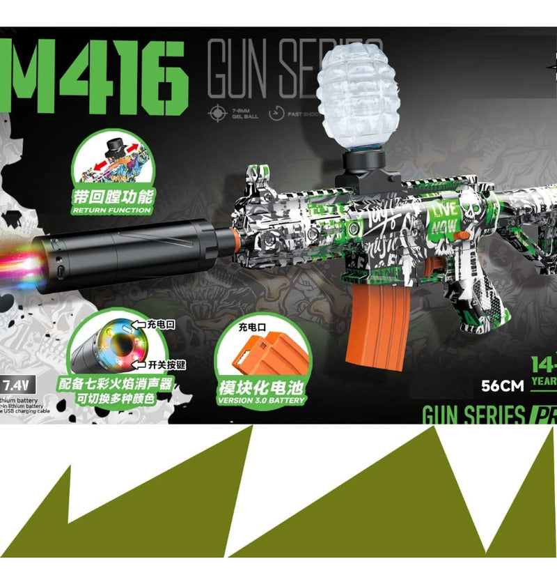 Rifle Zebbris De Hidrogel Juguete M416 Con Luz Para Juegos