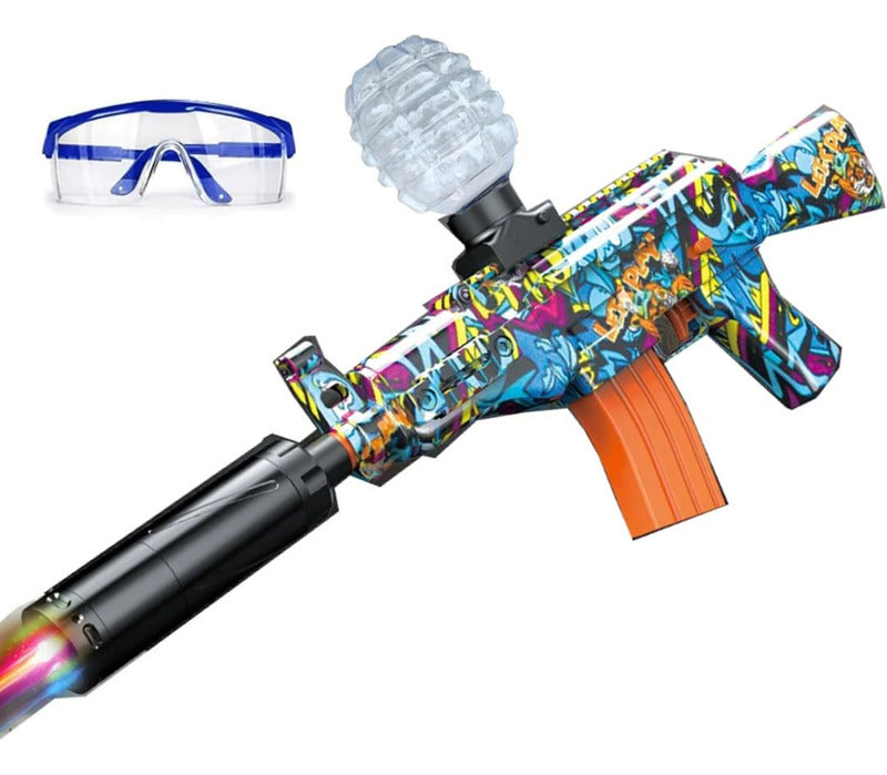 Rifle Zebbris Hidrogel Automática Ak47 Recargable Bolitas Gel