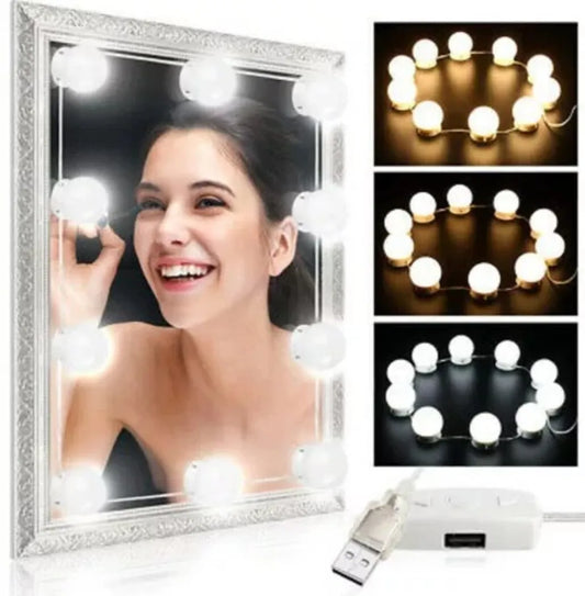 Kit De Luces Led Para Espejo Estilo Hollywood 10 Bombillas