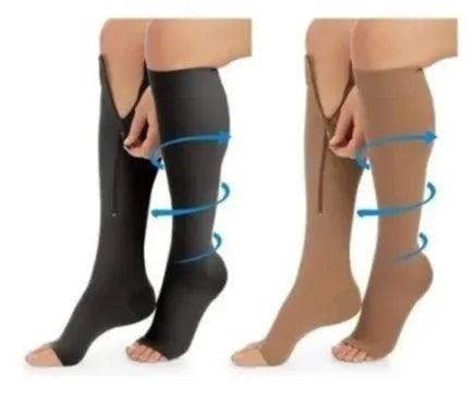 Medias De Compresión Anti Varices Zip Sox Unisex Cierre Crem