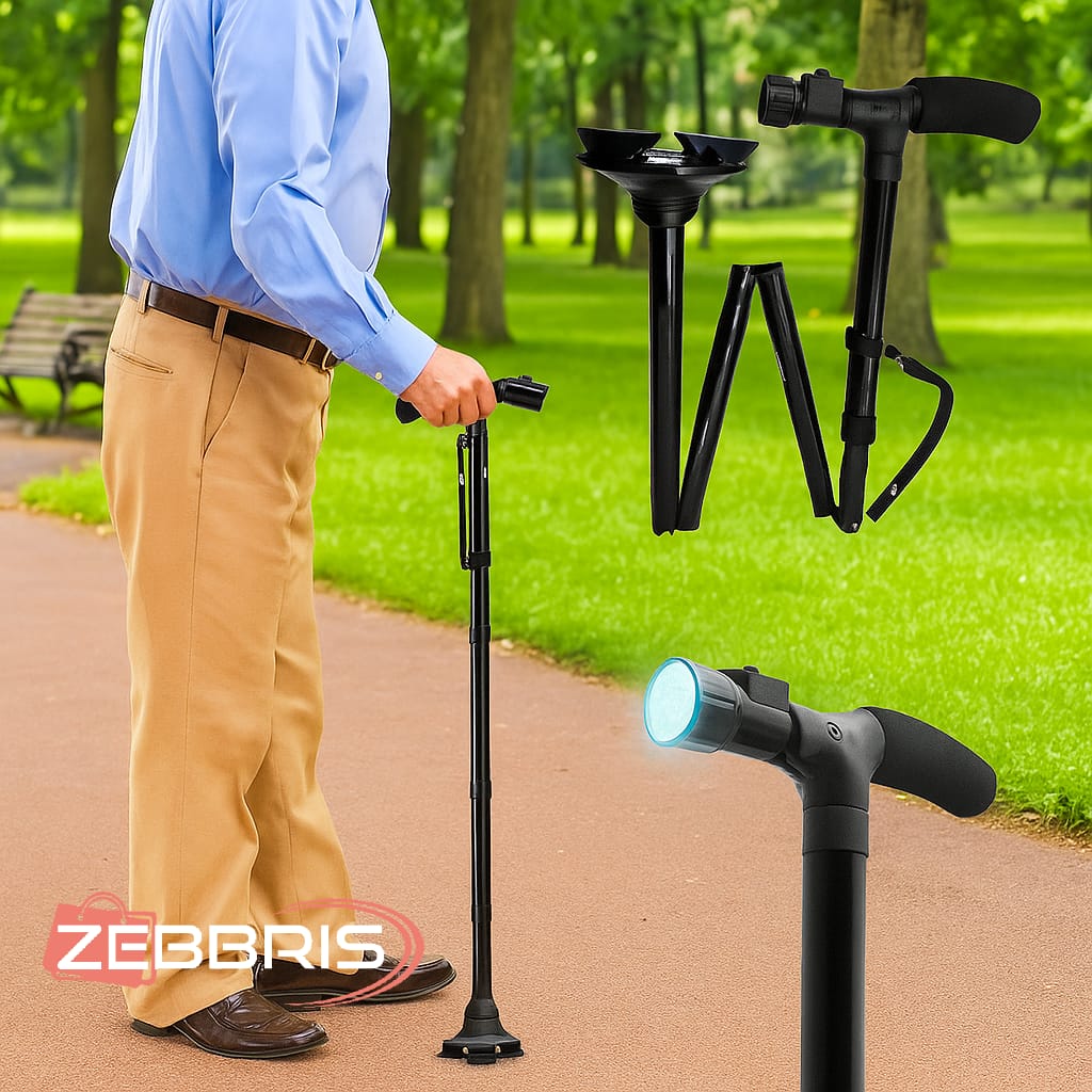Baston Ortopedico Trusty Cane Con Linterna Luz Led Plegable