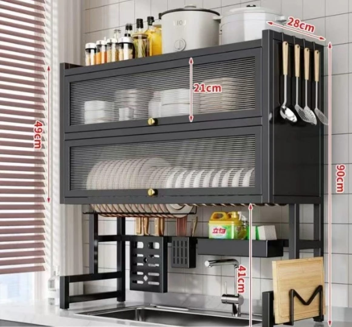 Escurridor Platos Doble Cocina Con Gabinete