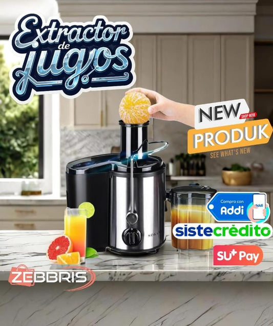 Extractor De Jugos Automatico ZOKANY Frutas Y Verduras Acero 800 Whats