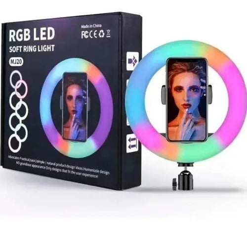 Aro De Luz Multicolor 20 Cm Rgb + Trípode