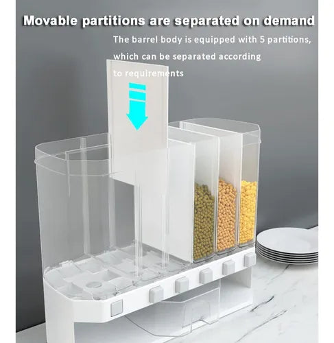 Dispensador Organizador De Cereales Y Granos Para Cocina Color Transparente Multiple