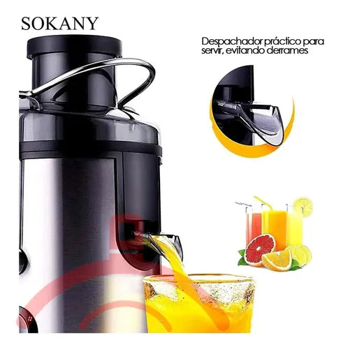 Extractor De Jugos Automatico ZOKANY Frutas Y Verduras Acero 800 Whats